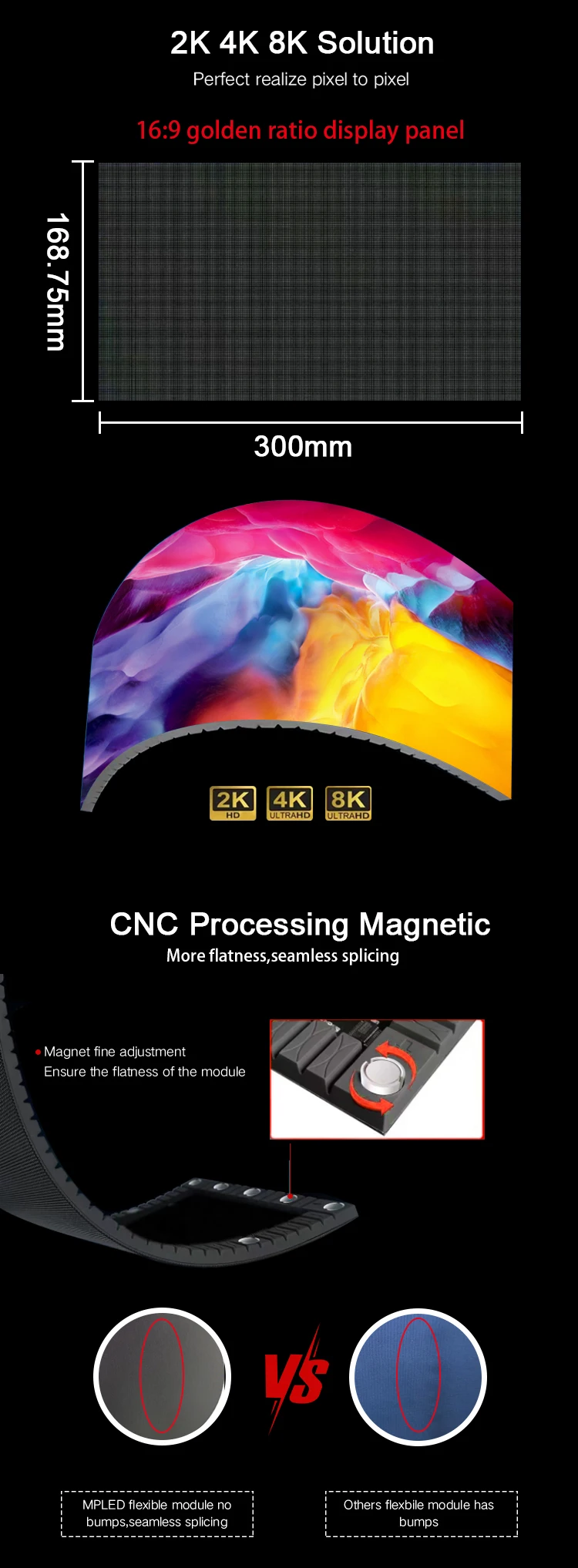 Mped Creativity Flexible Led Screen Seamless Splicing Solutions P1.25