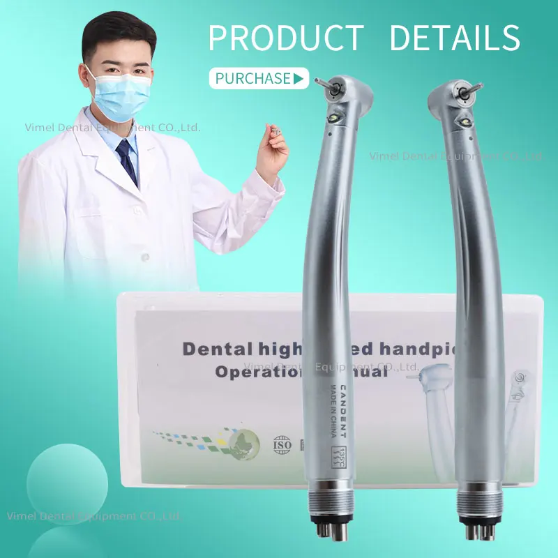 Custom Dental Product Led Handpiece Toruqe 3 Way Spray Push Button
