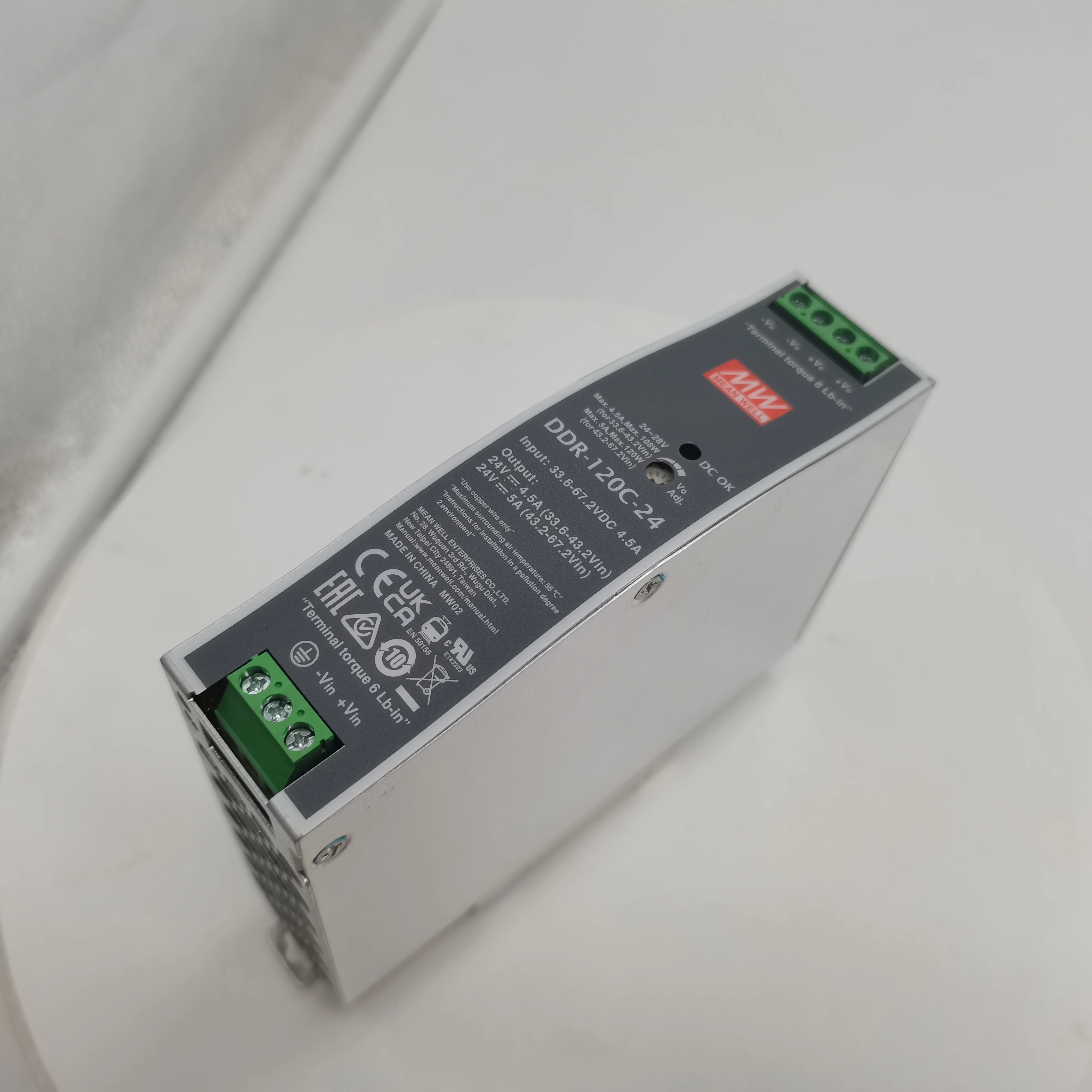 Original MEAN WELL DDR-120C-24 12V 24V 48V 120W DIN Rail Type DC