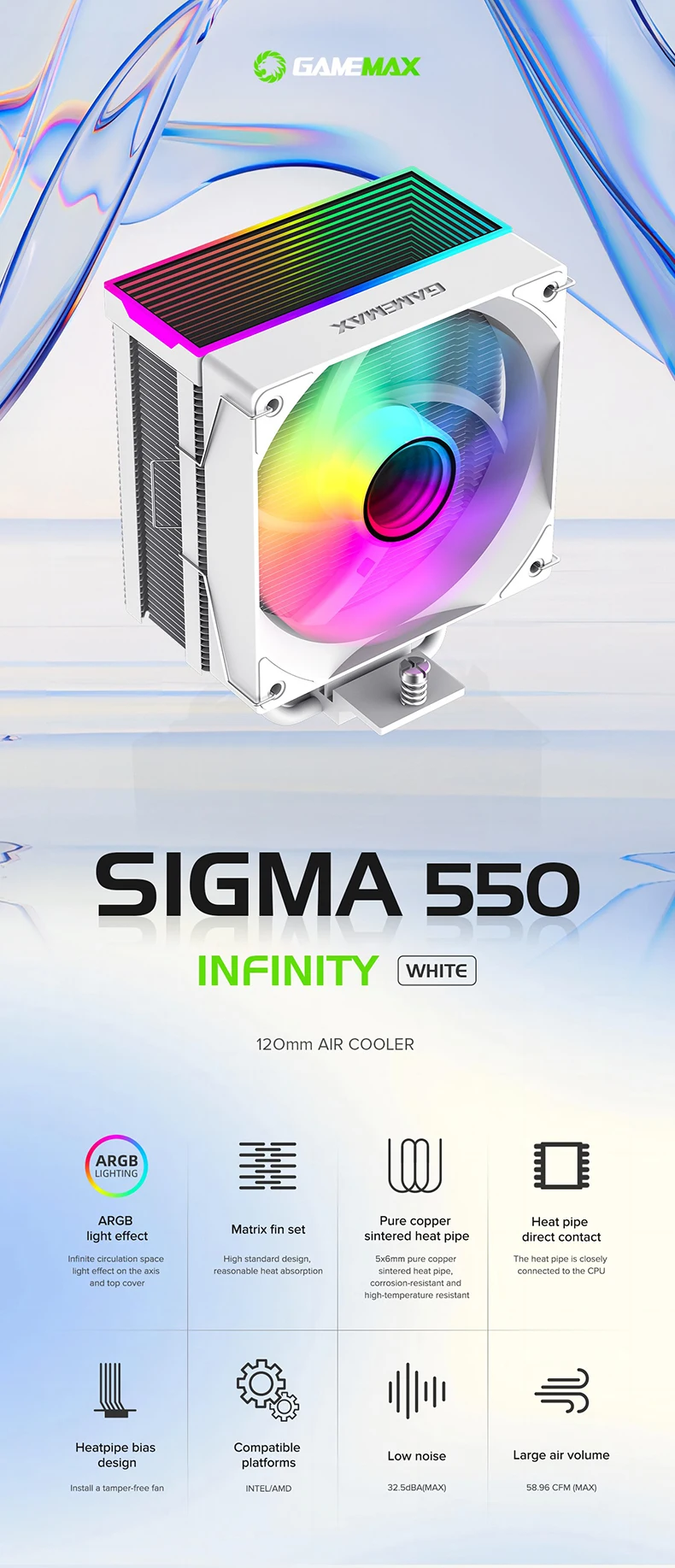 Gamemax-- Sigma 550 Infinity Wt Custom Best Copper Radiator Heatsinks ...