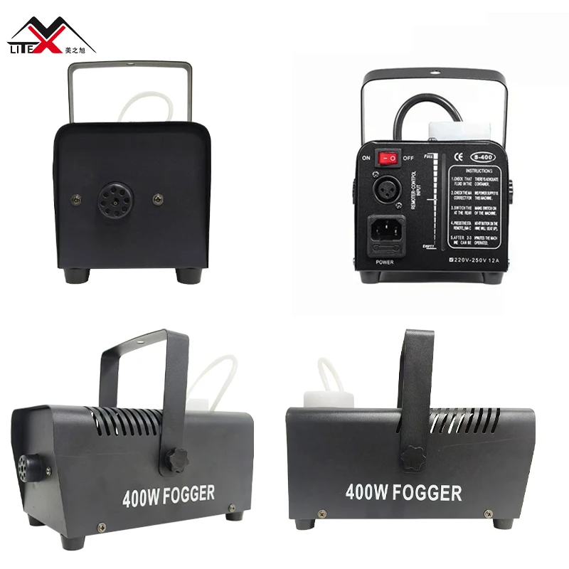 Remote Control 400W Portable Fog Machine  with Led RGB Color Mini Smoke Machine for Wedding/Party/Festivle