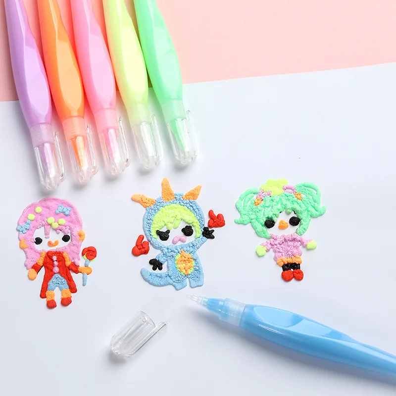 Colorful Alpaca-Topped, fabric wrapped pens