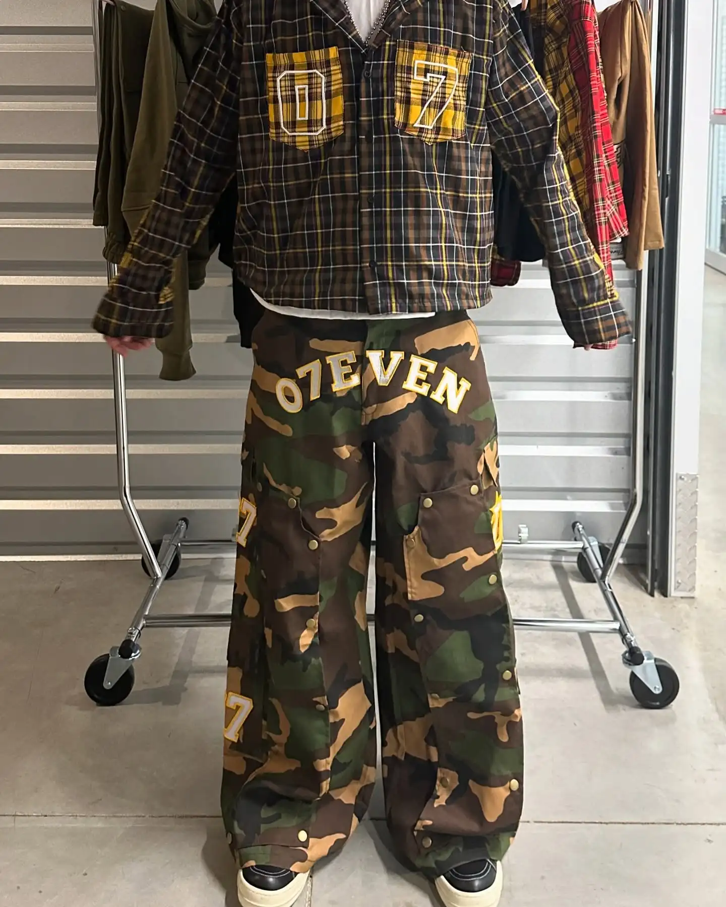 Custom High Quality Camouflage Baggy Work Trousers Carpenter Tactical Double Knee Cargo Pants Mid Flat Straight gallery 3