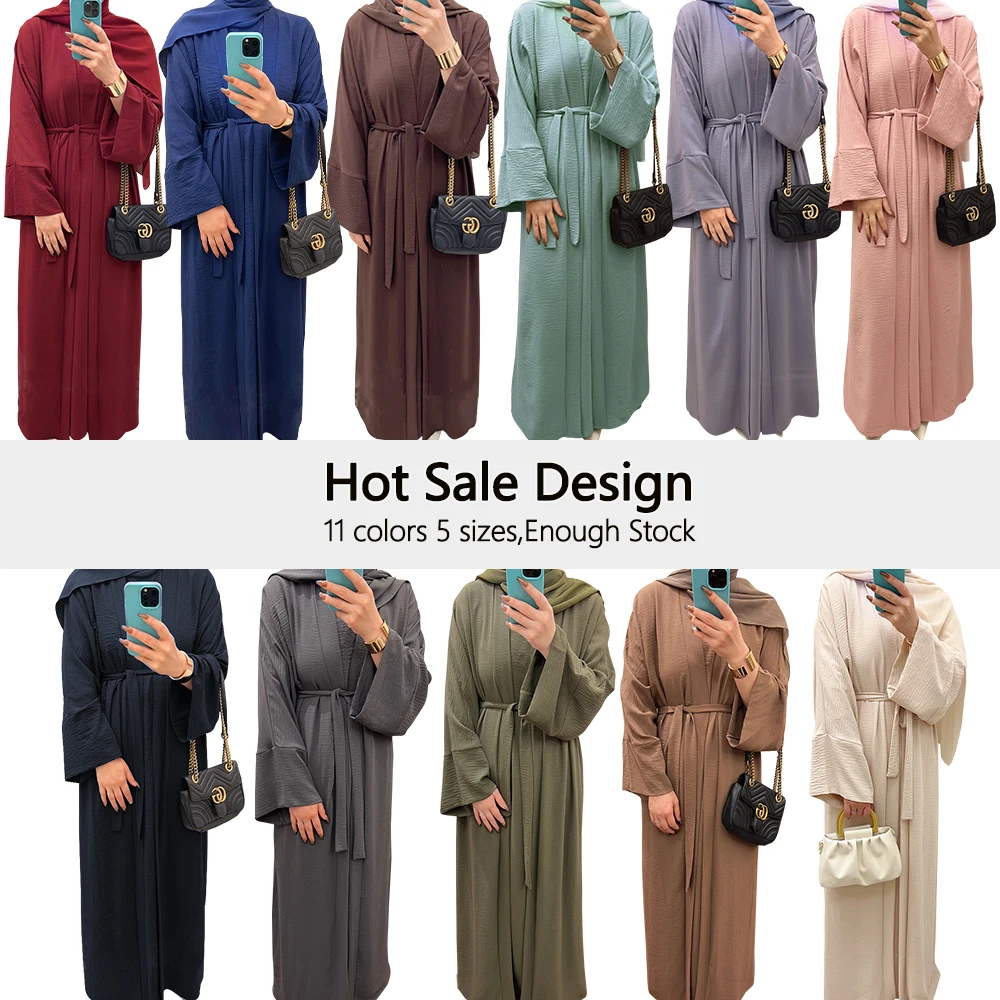 Loriya Hot Selling 2pcs Set Islamic Clothing Solid Color Dubai Abaya ...
