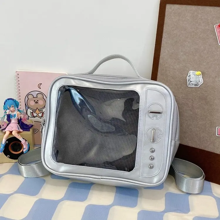 Custom Shape TV  Ita Bag Custom Ita Bag Transparent Pvc Cute Messenger Ita Bag for Lady and Girls