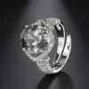 adjustable size Bird's Nest Cut Black and gray Ring