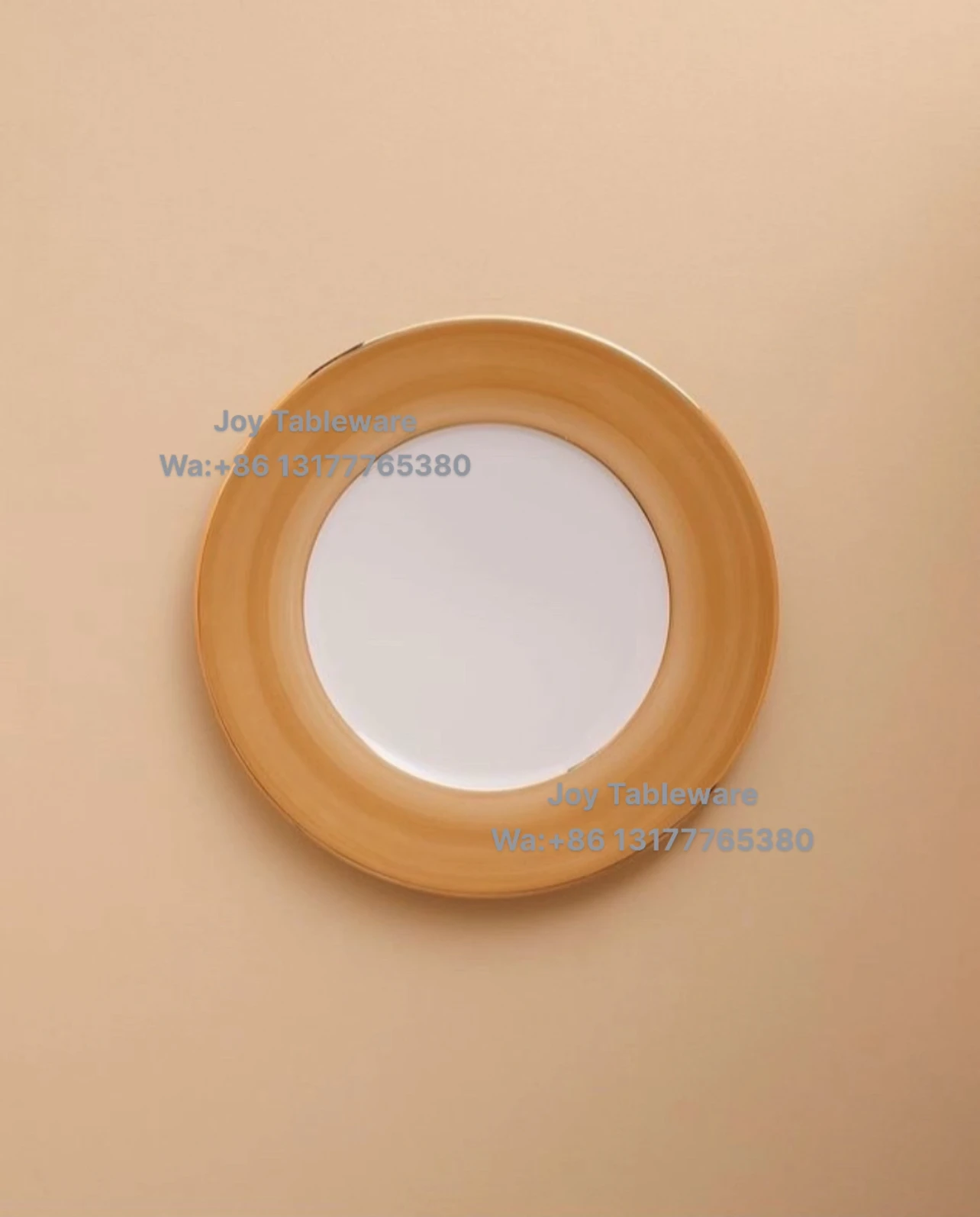 Joy Tableware New Arrival Multi-color Custom Gold-rimmed Rainbow Plate Bone China Dinnerware Set