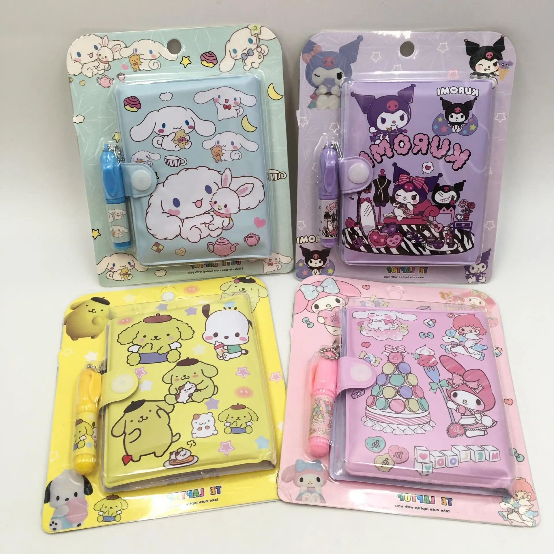 San-rio Kuromi Mymelody Cinnamoroll Pompompurin Notebook With Pen Set ...