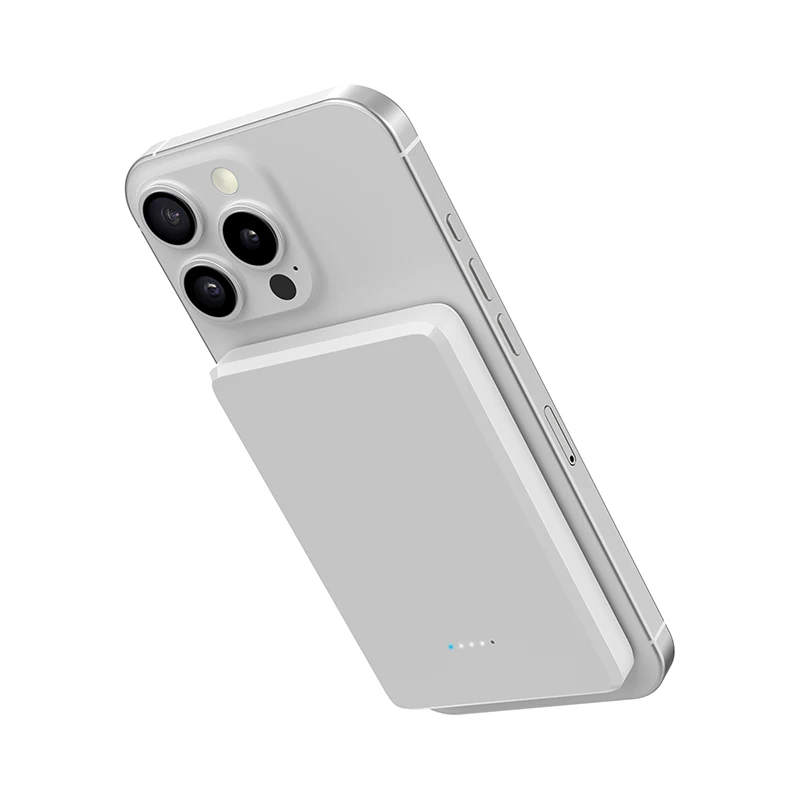 PD3.0 20W Fast Charging Magnetic Power Bank 5000mAh Ultra-thin Portable 15W Wireless Charging Portable Charger Black White PB217