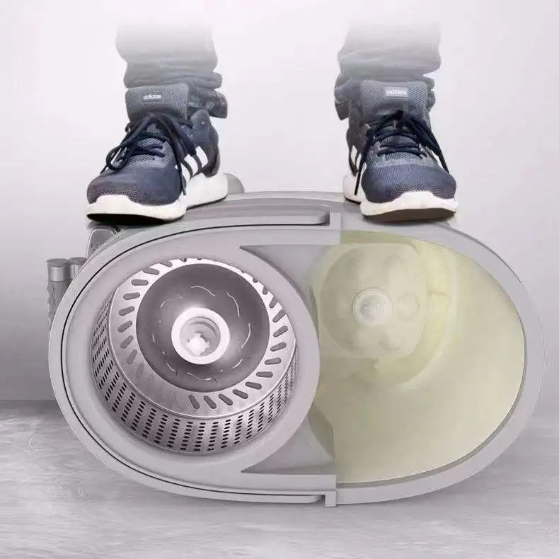 Экологически чистая Корейская вращающаяся Швабра для чистки швабры и ковша с ножной педалью