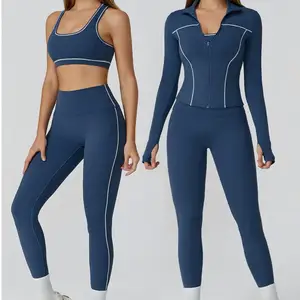 New Compression Butt Lift Durable Stitching Sports Running Durable Brushed Breathable Lightweight Gym Activewear Workout Set