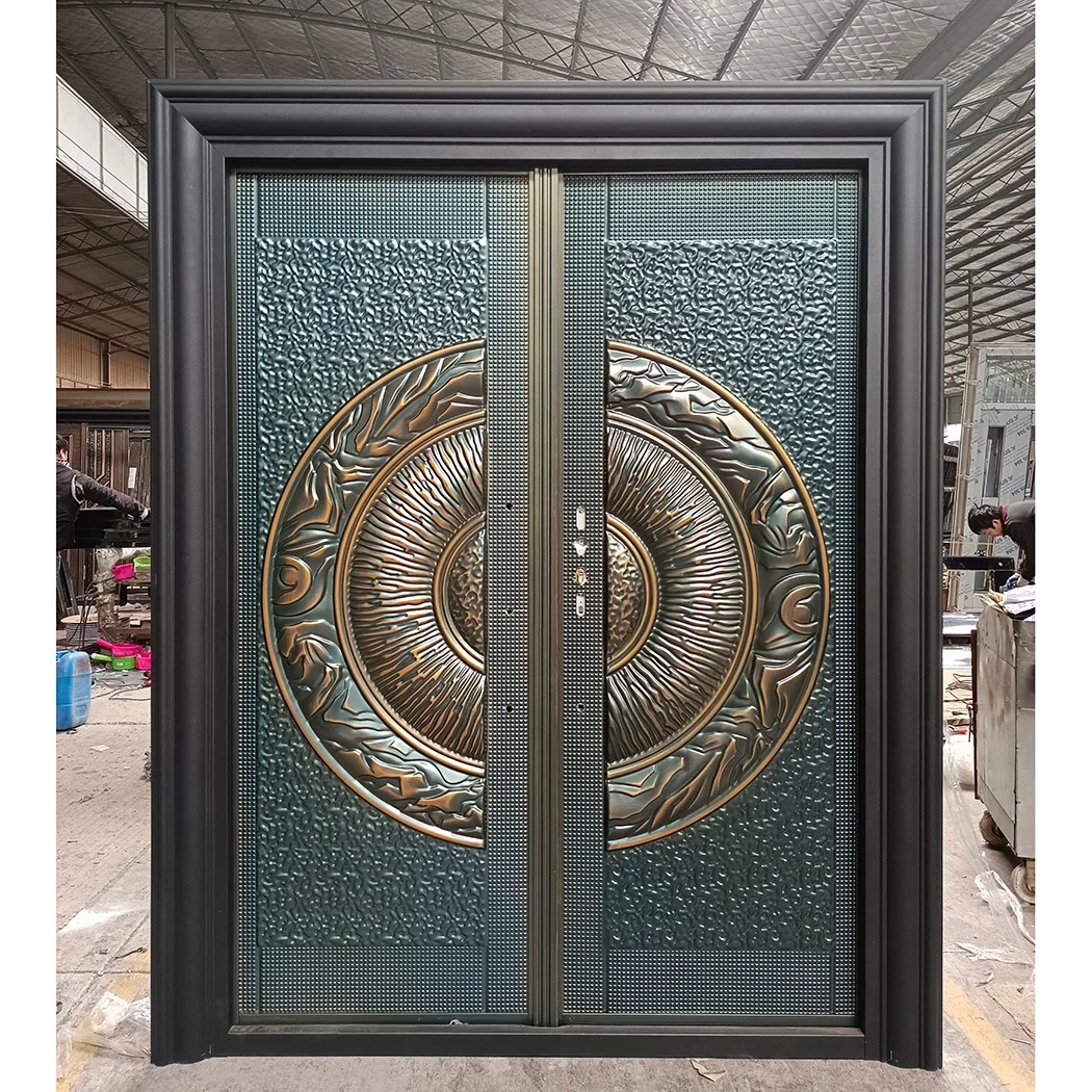 TECHTOP Building Entrance Security Steel Door Main Gate Designs Double Door