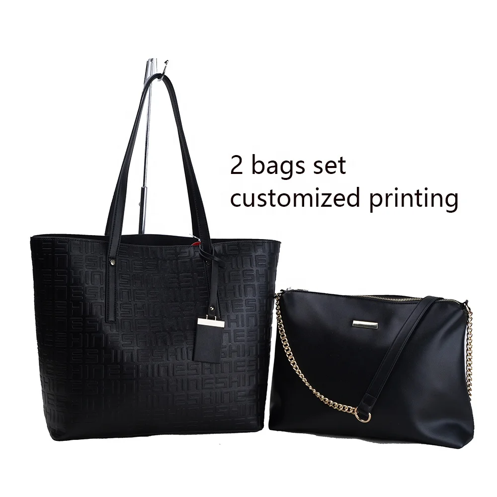 Custom Logo Brands Latest Style Printing Ladies Handbag Women Shopping Bag Handbags Fashion Luxury Leather Bags Set for Women