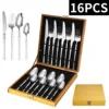24-piece silver set (with gold wooden box)