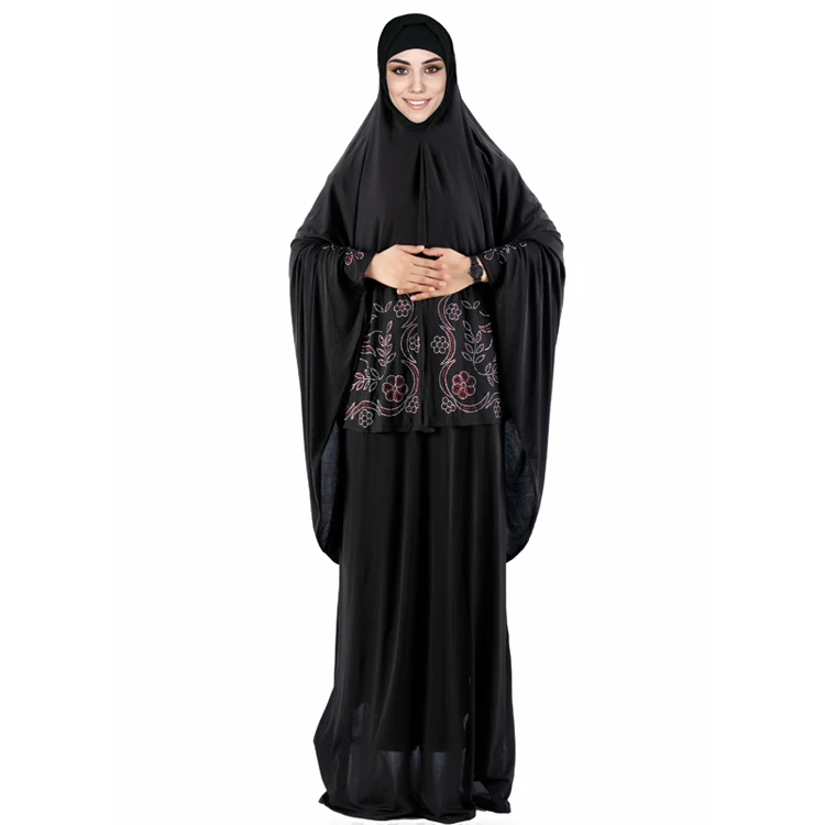 Custom Muslim Women's Two Piece Prayer Hijab Khimar Abaya Dress Suits Shihab Scarf Full Length Islamic Abaya Set for Hajj Umrah