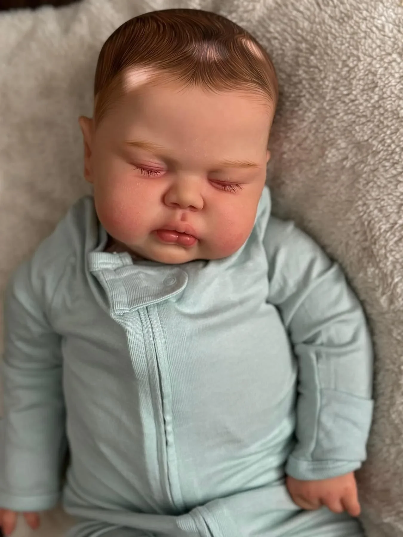 NPK 24Inch Pickle in Soft Cloth Body Lifelike Reborn Toddler Hand Painted Hair Cuddly Baby Girl Doll Baby