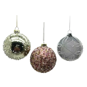 Manufacturer's New Design Modern Christmas Decorative Products Multi color Glass Balls for Holiday Decoration