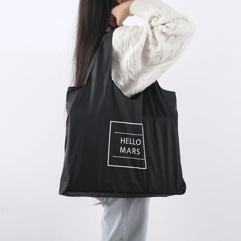 Portable Waterproof Custom Printing Eco Friendly Folding Reusable Foldable Shopping Bag Polyester Tote Bags for Grocery