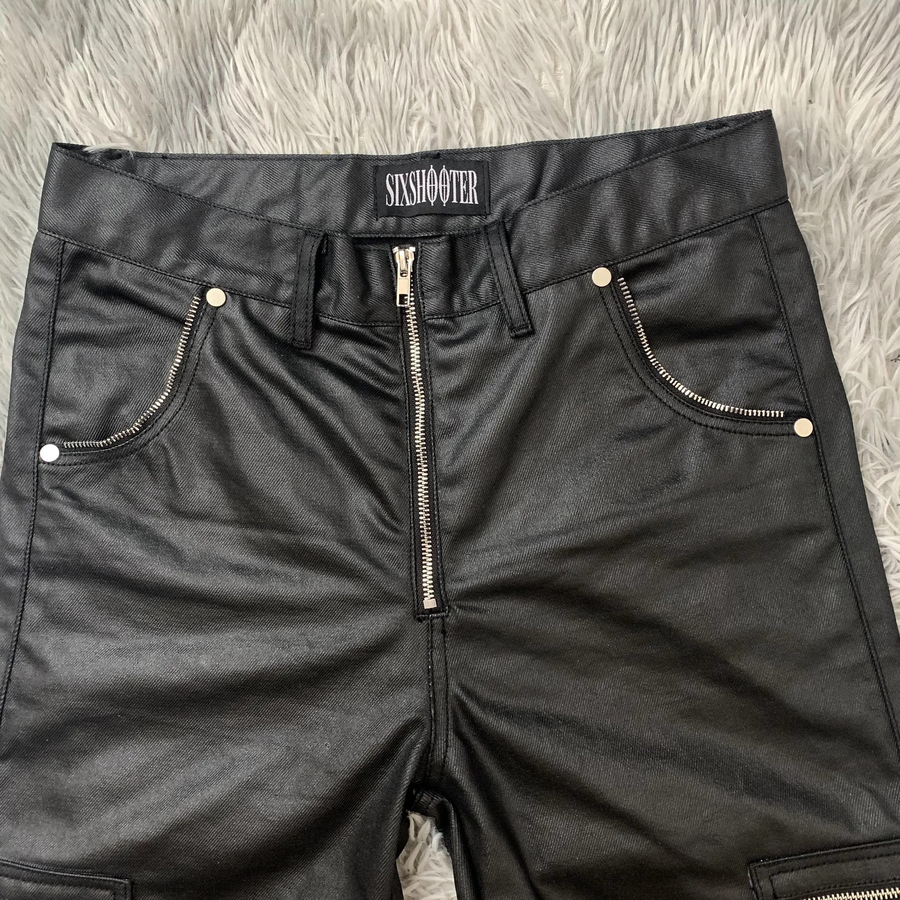 Mados kūrybingos „Multi“ užtrauktuko kišenės laisvos „bootcut“ kelnės su užtrauktuku ir „baggy wa“ džinsais, hiphopo vyriškos džinsinės kelnės, gatvės apranga_voghion.com