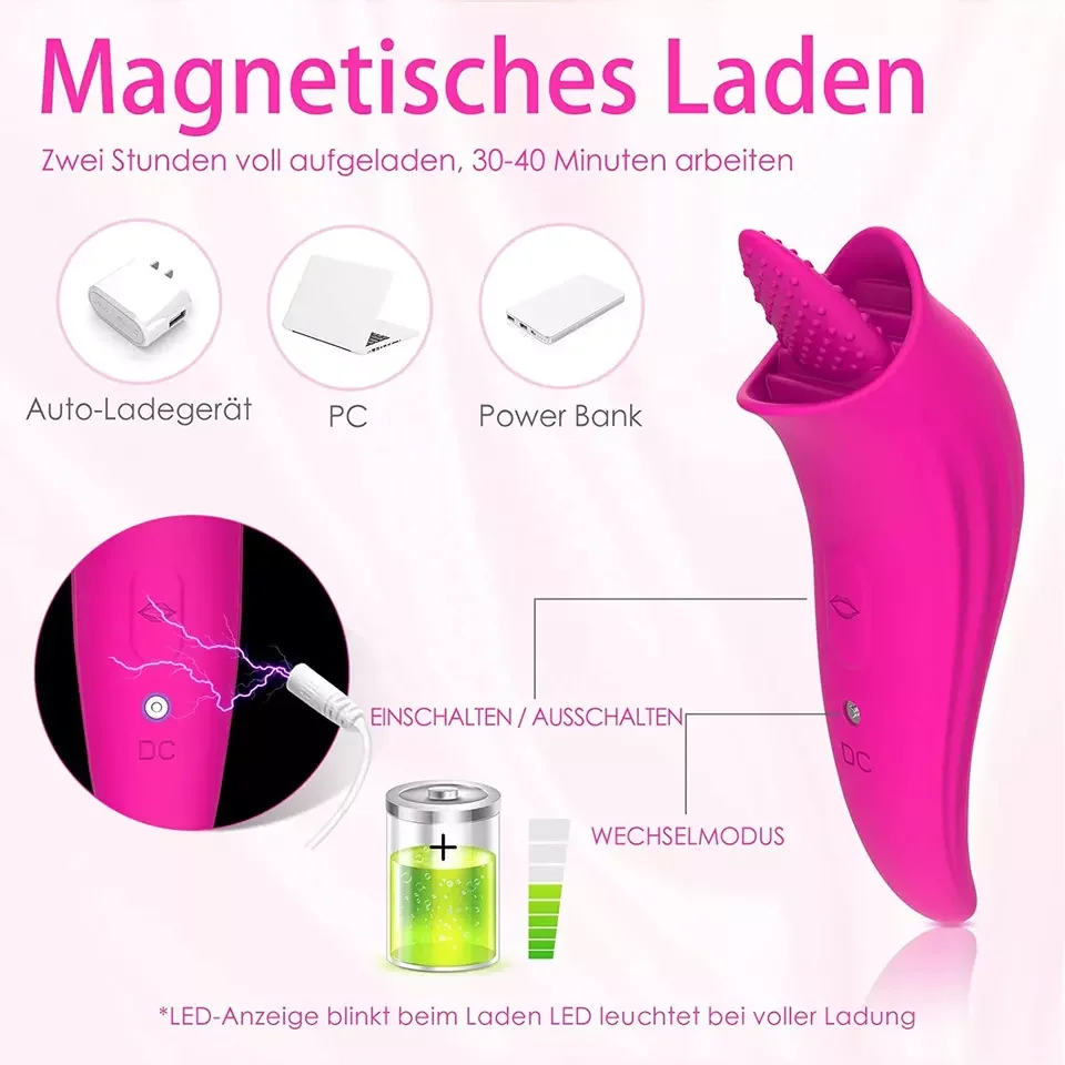Mini Clitoral Licking Tongue Vibrator Female Sex Toys Egg Bullet Vibrator  for Women Masturbation Rechargeable