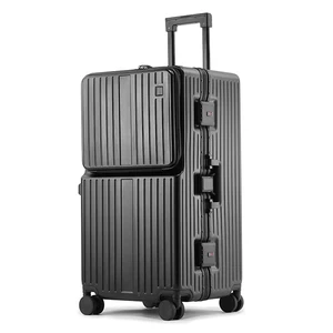 Customized Aluminum Frame Luggage Set Travel Suitcases Trolley Carry-on  SuitCase Luxury Portable