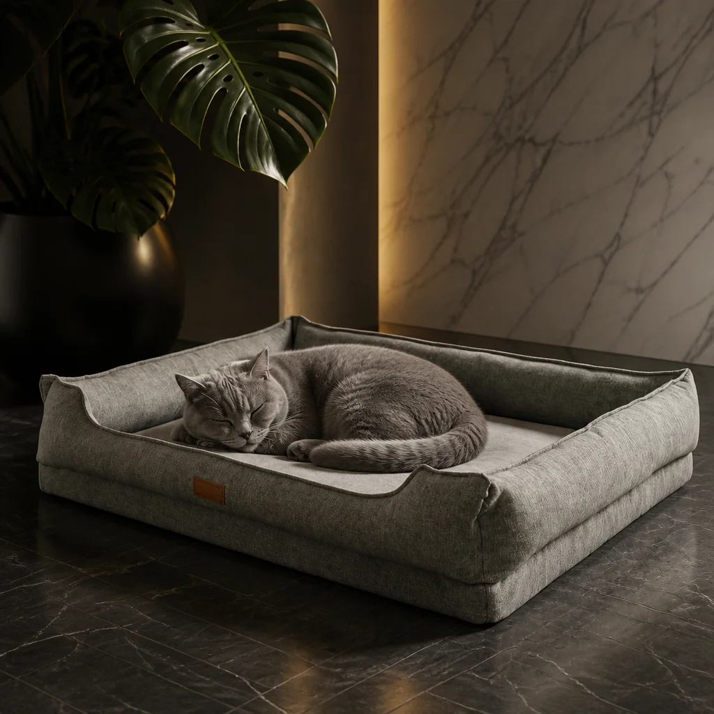 Natural Linen Sofa Style Dog Bed — Product details 3