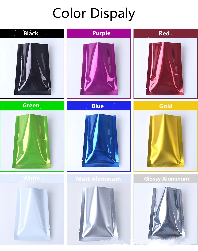 product-750-951.5625 Heat Seal Three Side Seal Aluminum Foil Mylar Bag Food Packaging Bags
