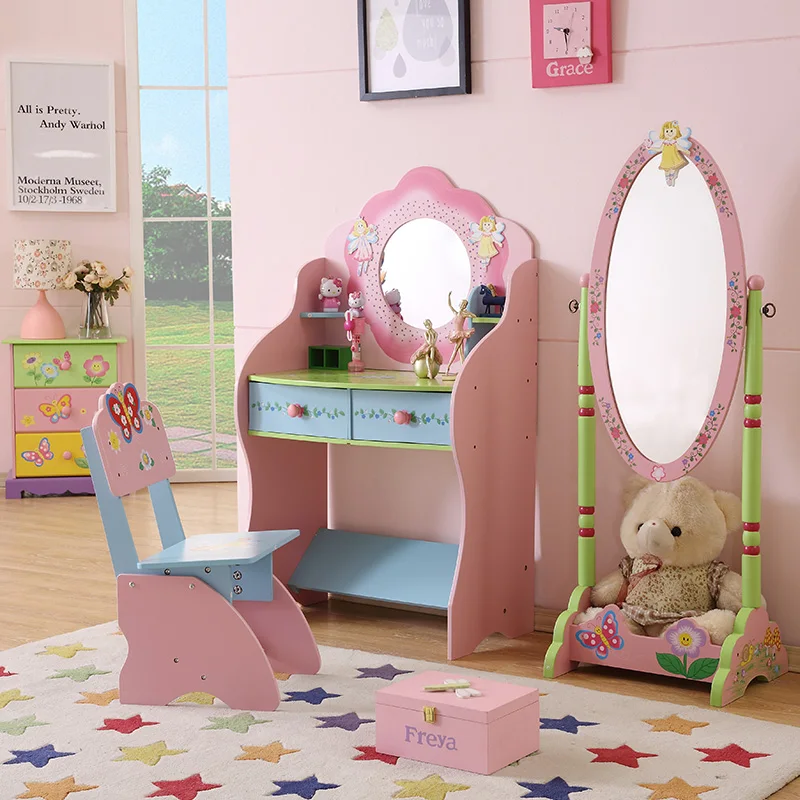 fairy dressing table Fairy Kids Vanity Dressing Makeup Table Set Tool With Mirror & Drawer Girls  Gift - 11.8*40.5*23.8 - Bed Bath & Beyond