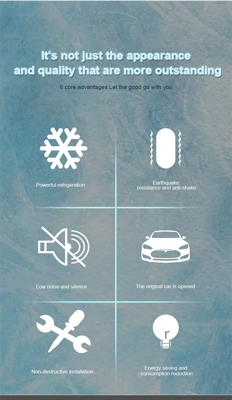 Frozen 12v Ev Car Refrigerator Mini Fridge For Tesla Model Y Built In Fridge Interior