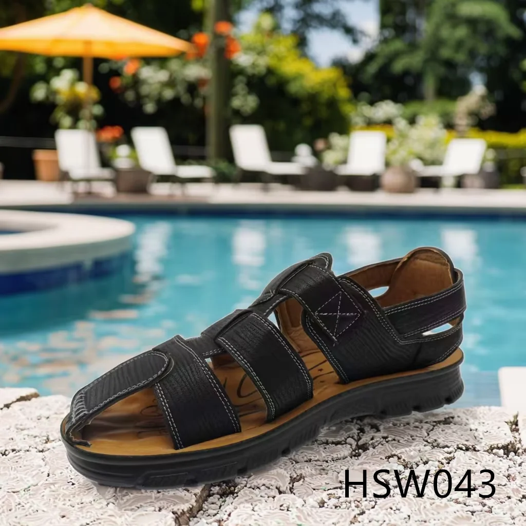LXG,hot Weather Roman Style Design Massage Men Beach Shoes Open Toe Oversize Anti-slip PU Outsole Sandals for Sale HSW043