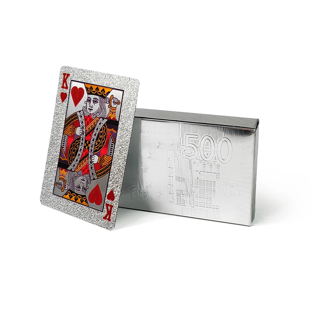Waterproof Playing Card With Box Front and Back Printing Logo Gold Paper Pvc Plastic Custom Poker Playing Card factory