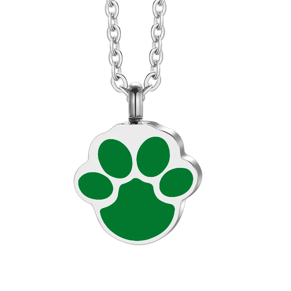 Cremation jewelry stainless steel urn cat paw urn necklace cat and dog ashes memorial pet urn pendant mini souvenir urn pendant