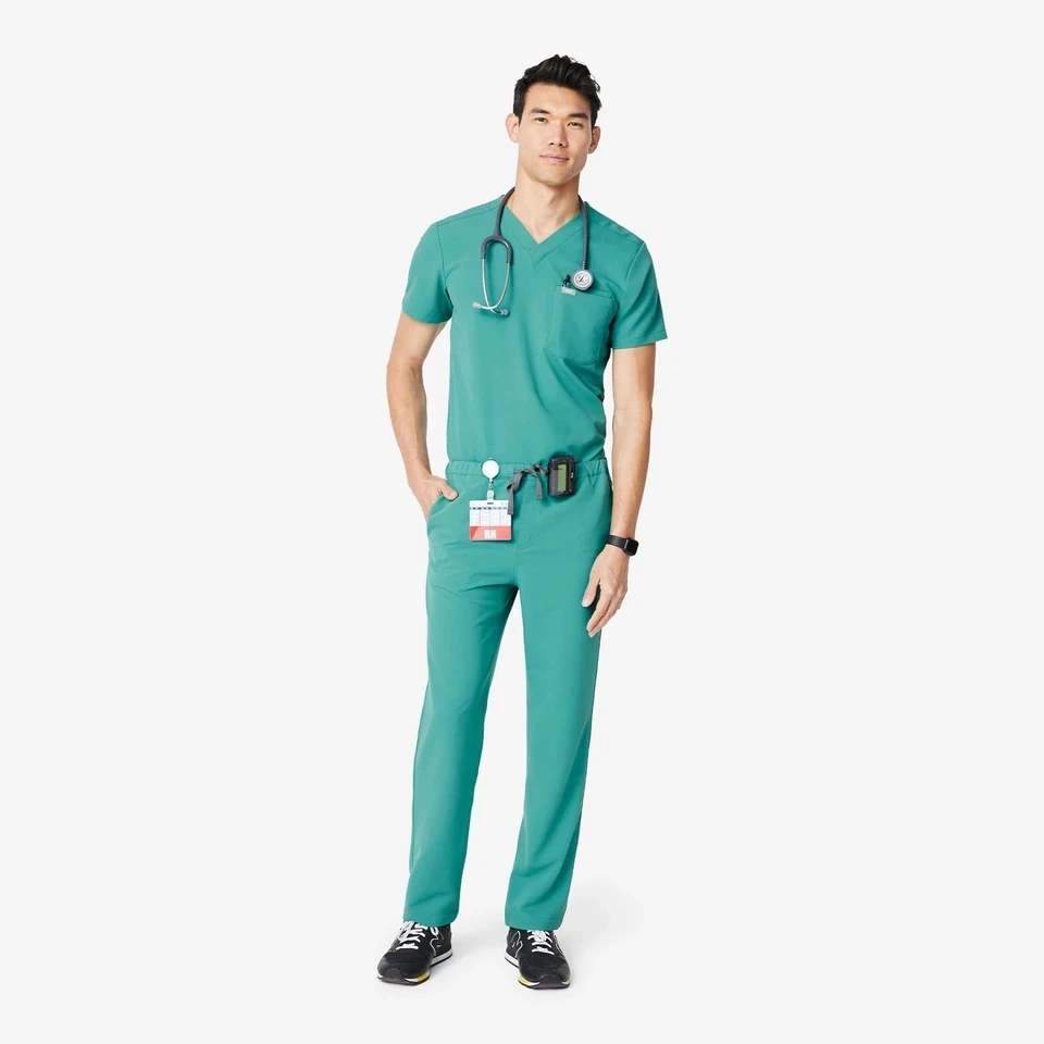 2025 Factory Made Men Custom Designer Double Stitched Medical Scrubs Suit Stretch Salon Uniform Set Medical Uniforms for Men