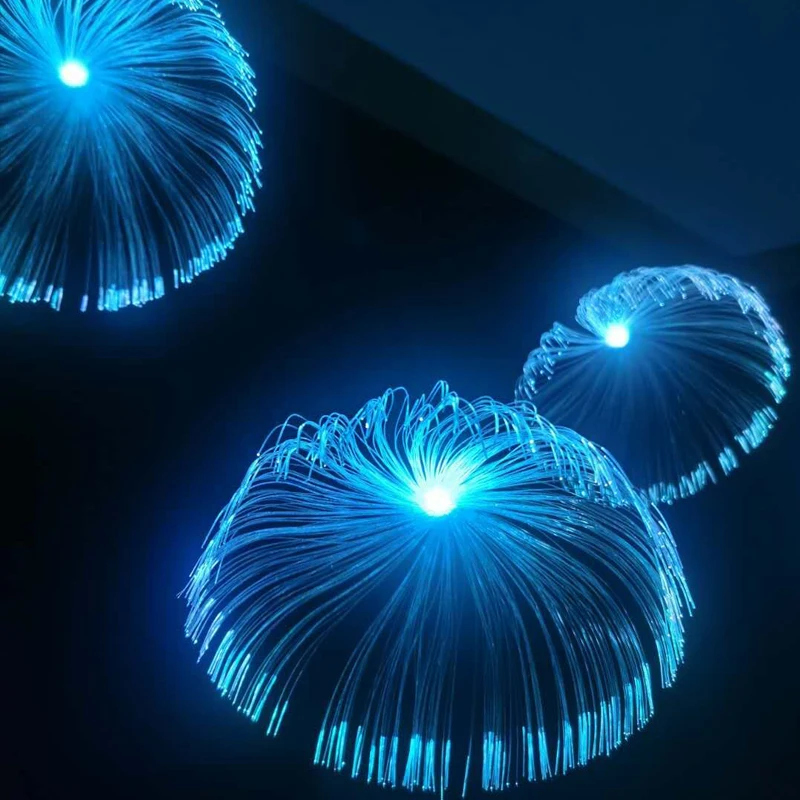 Декоративное освещение с боковым излучением, светодиодная Медуза, фейерверк, цветок из оптического волокна с rgb-подсветкой