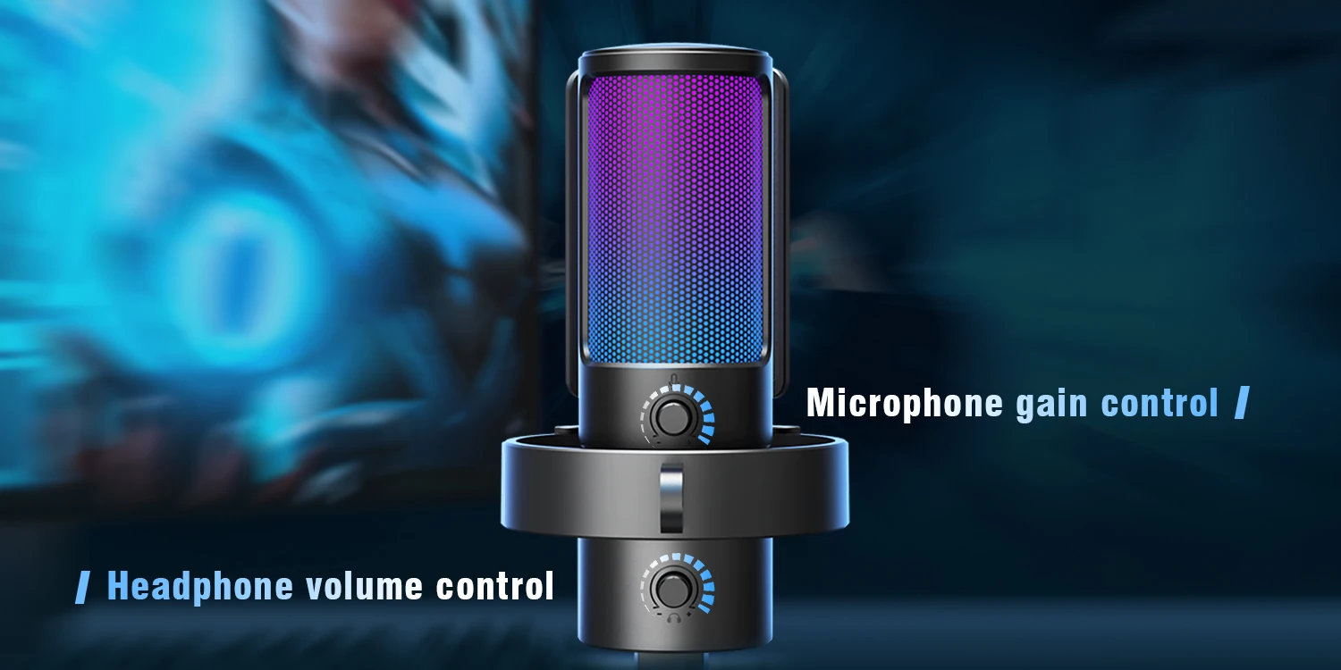Fifine A8 Plus RGB Gaming Mic - Professional Podcast Microphone
