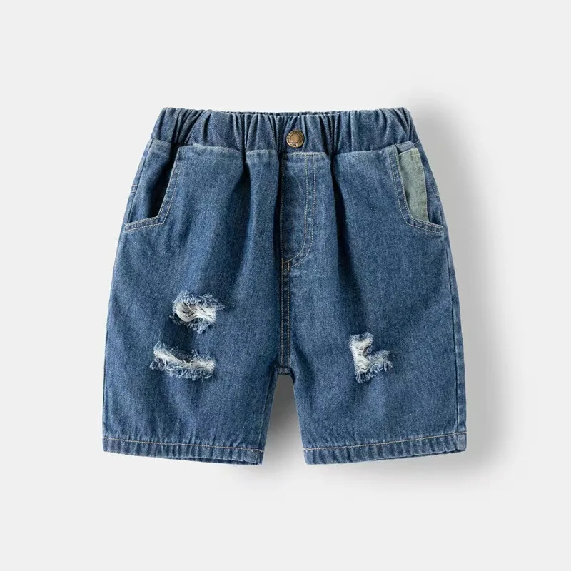 Baby Shorts Boys Denim Shorts with Cartoon Dog Hole