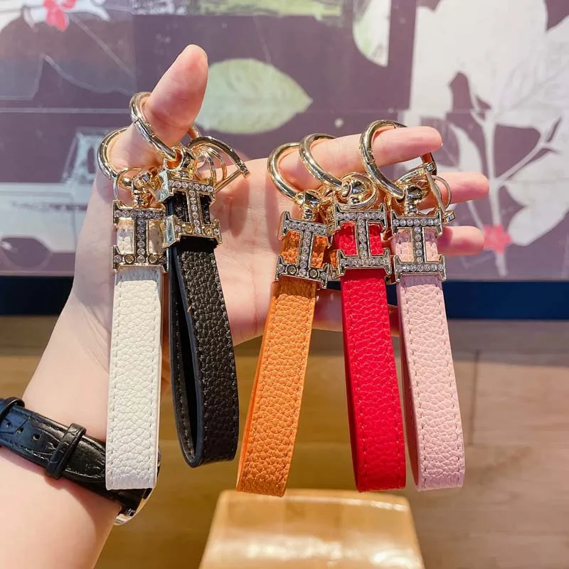 New Arrivals Wristlet Durable Leather Keychain Luxury Lanyard Keychains