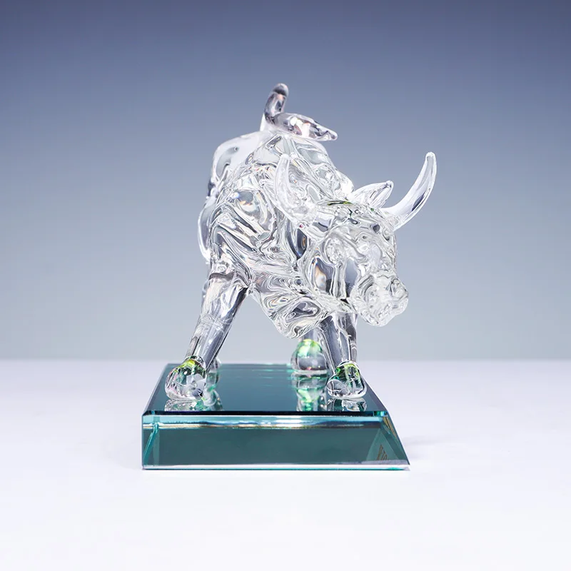 Factory Wholesale Unique Design Clear Wall Street Bulls New York City Souvenirs With Cheap Price details