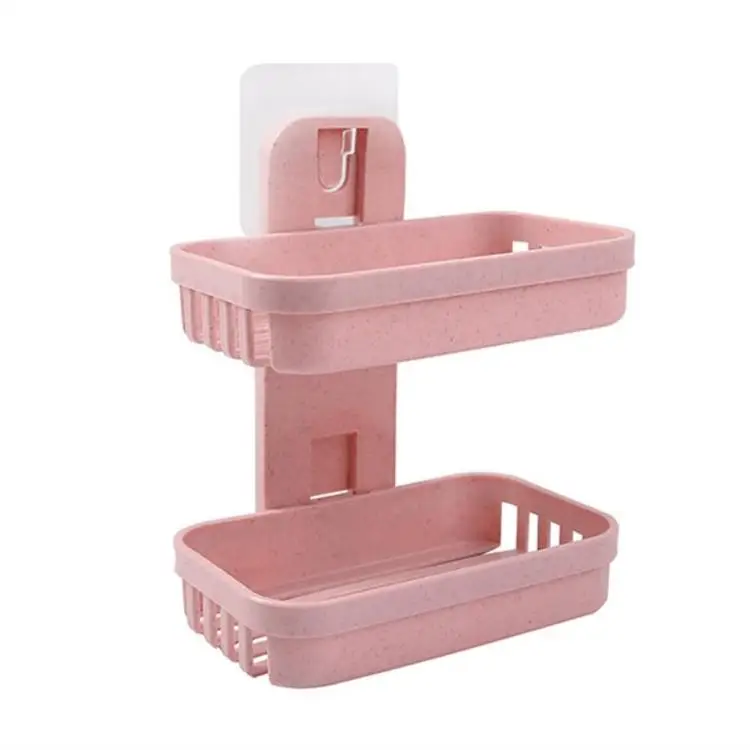 Hot Sale 2pcs Storage Shelf Bathroom Decoration Soap Rack Shower Douche Accessories Plastic Bathroom Accessories Soap Holder
