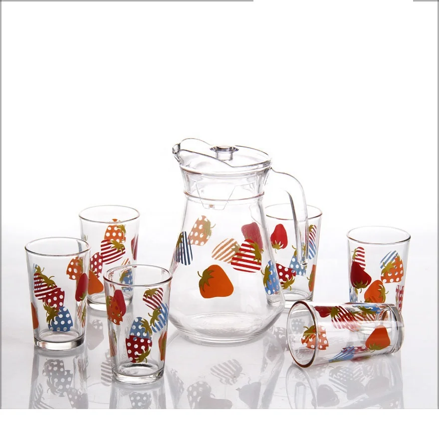 LLC Square Glass Cup and Jug Set, Entertainment Pack