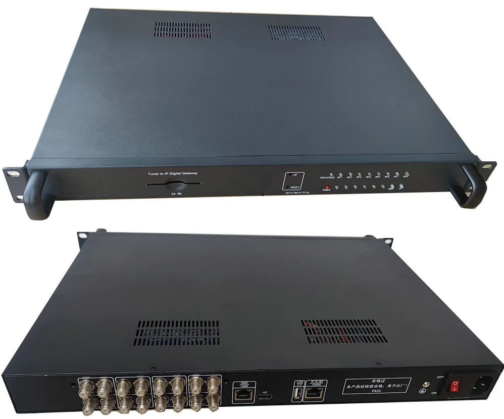 8-channel Digital Gateway Receiver for Tuner (DVB-S/S2/DVB-T/T2/DVB-C) to IP (UDP/HTTP/RTSP) in TV Front-end Systems