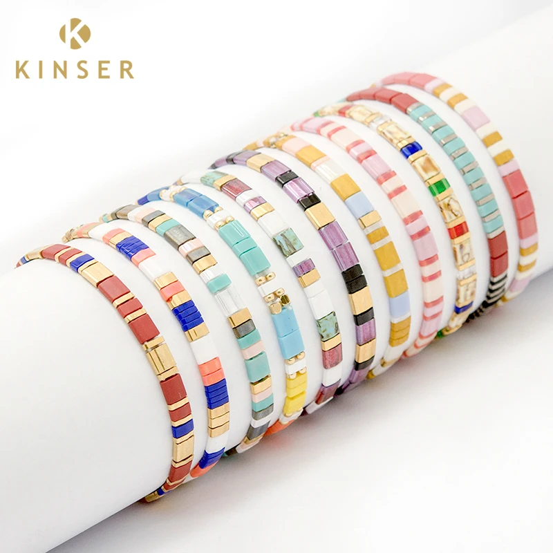 Wholesale Modern Design Miyuki Tila Beads Bracelet Customized Mix Color Tila Bracelet for Women