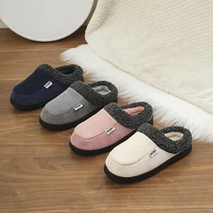 Couple's Fashion Indoor/Outdoor Winter for Slippers Warm Plush Closed-Toe Design with Anti-Slippery Feature Comfortable Home Use