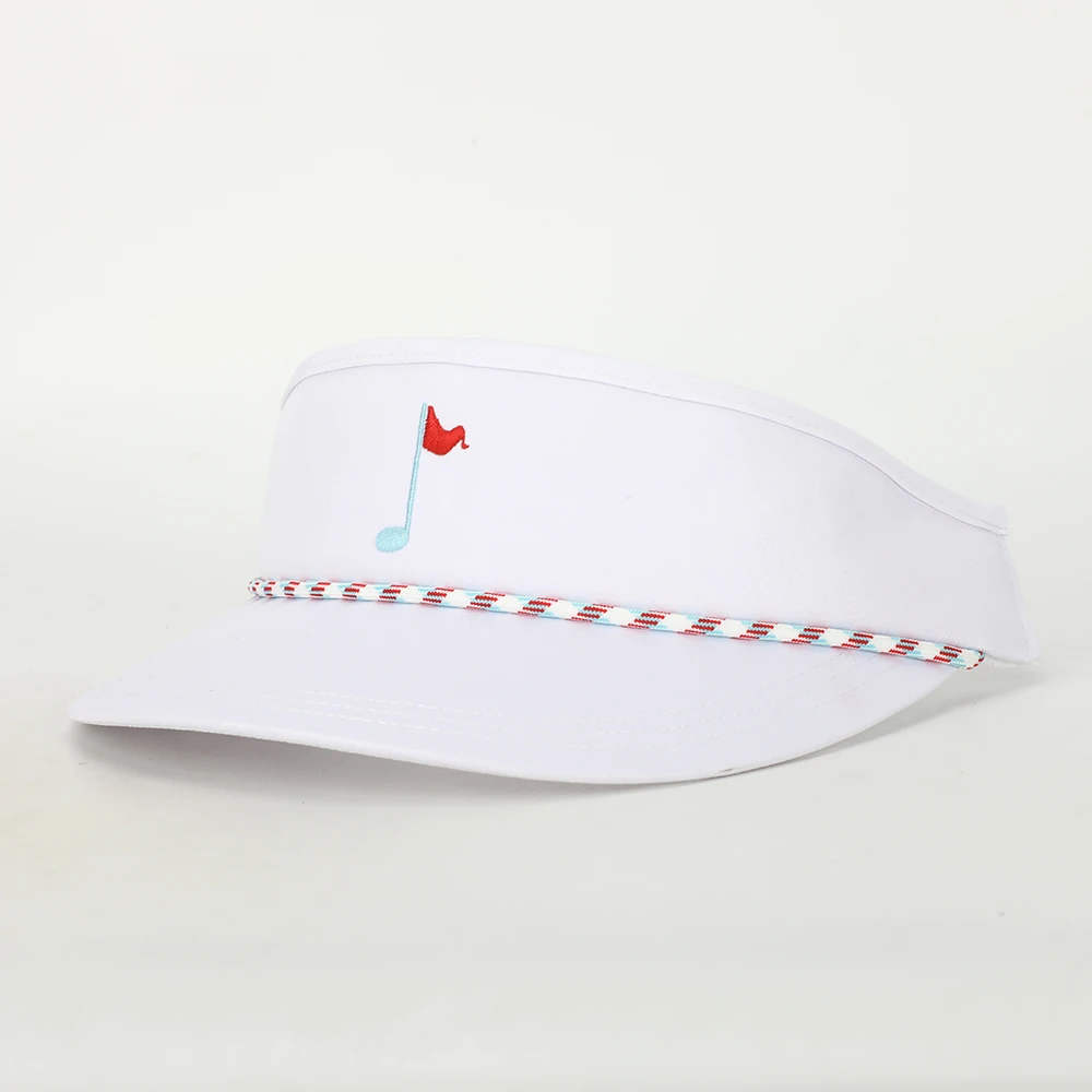 Оптовая Продажа с фабрики BSCI, вышивка логотипа, уличная Спортивная Кепка с канатным козырьком, защита от солнца, Быстросохнущий белый козырек для гольфа