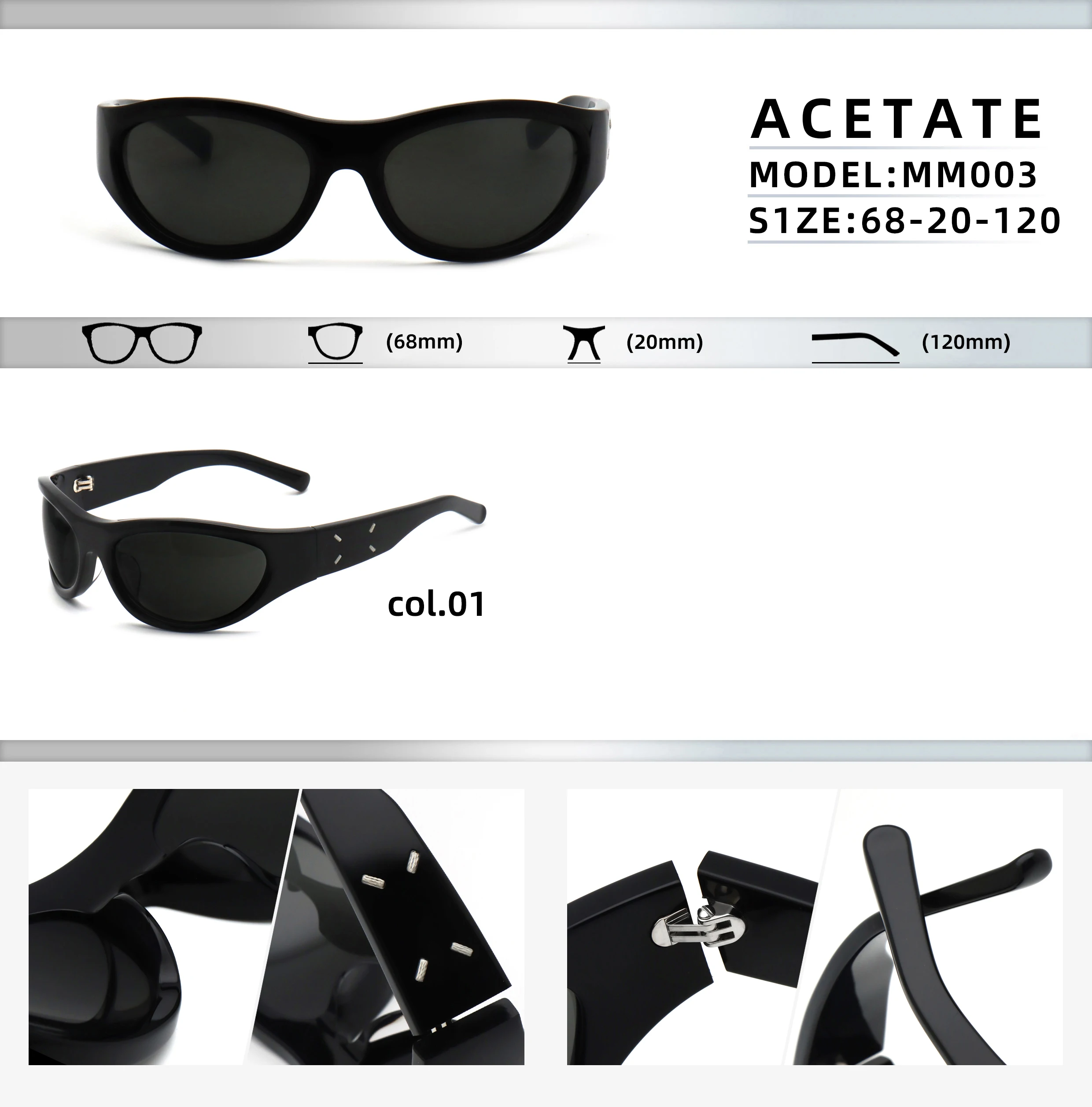 Okulary przeciwsłoneczne z małą oprawką, wygodne, lekkie, z polaryzacją, z włókna octanowego, idealnie dopasowane do twarzy, urocze, wykonane na zamówienie, modne_voghion.com