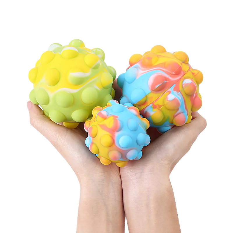 Customized Durable Silicone for Pop It Stress Ball Age 5-7 Bubble Shape Squishy Pop Fidget Toy for Kids and Adults for Girls