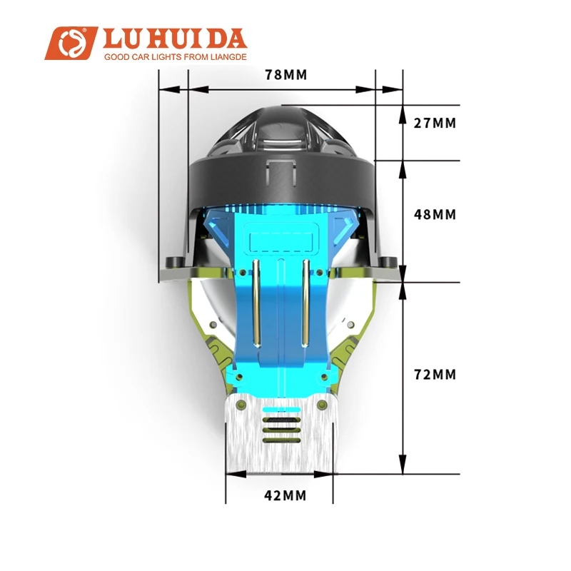 High Definition Car Detailing Light Led M7 New Three-eye High-power Bifocal Lens with Laser Bi Project Light Bulbs for Cars