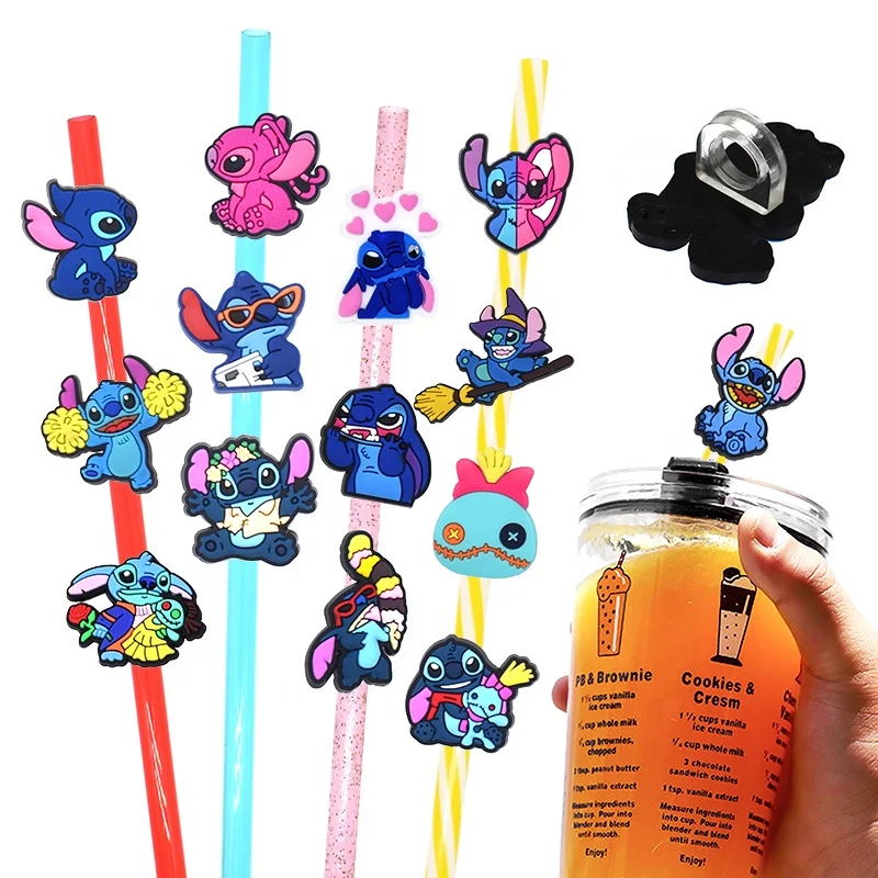 Stitch Straw Topper Cartoon Lilo And Stitch Straw Charms Toppers Bar ...