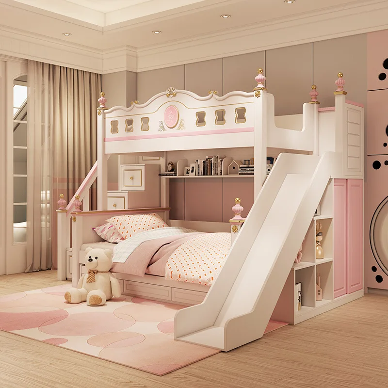 Wholesale 2023 Hots Children Bunk Beds Wooden With Slide For Girls ...