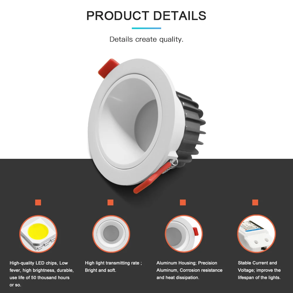 Gld007p Gledopto Zigbee Recessed Downlight 12w Rgb And Cct Tunable